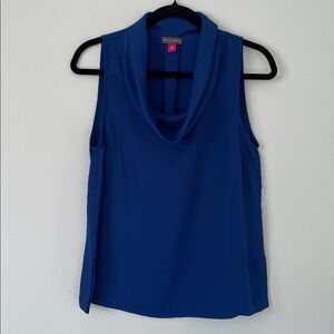 Vince Camuto Cowl Neck Cobalt Royal Blue Sleeveless Blouse size XS